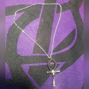 Elegant Silver Ankh Necklace